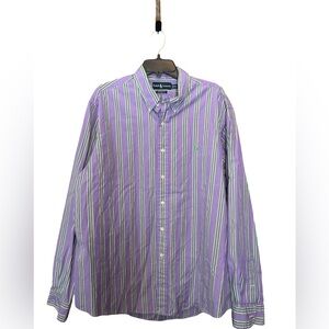 Ralph Lauren Lavender and Lime Striped Shirt